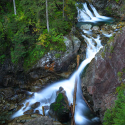 Waterfalls on a Roztoka Stream, Tatra National Park, High Tatras