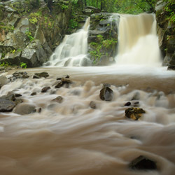 Zaskanik Waterfall on Sopotnicki Stream, Sadecki Beskid Mts.