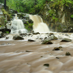 Zaskanik Waterfall on Sopotnicki Stream, Sadecki Beskid Mts.